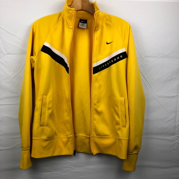 Nike Jackets & Coats | Nike Yellow Full Zipup Live Strong Athletic Jacket | Poshmark